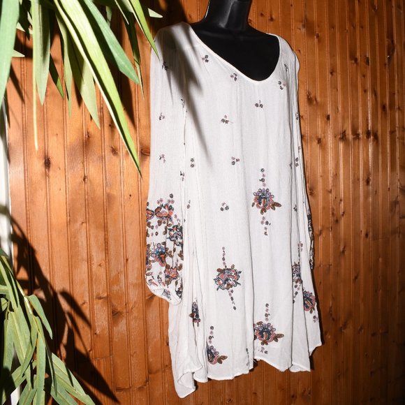 Free People S BOHO Oxford Embroidered Dress - Picture 4 of 15